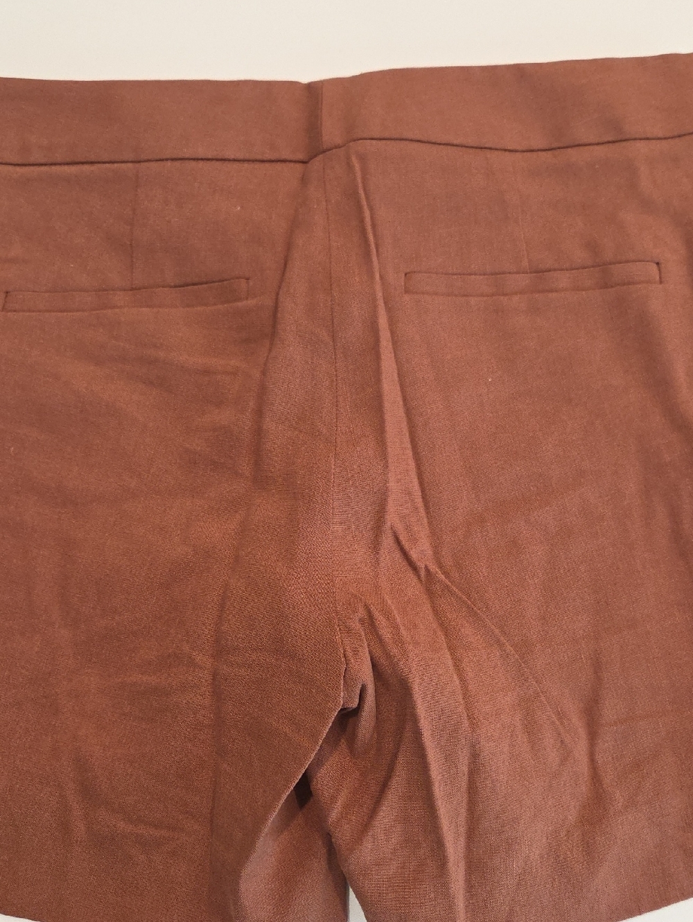 Theory High-Waist Rust Brown Tailored Shorts - Picture 3 of 3